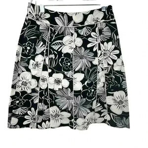 Sandra Vintage Floral A-Line‎ Skirt Women's Size 8 Black Knee Length
